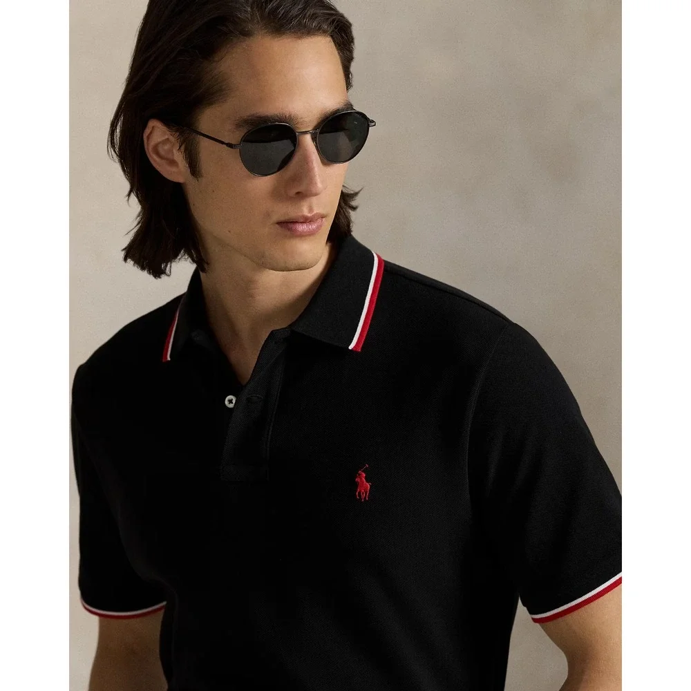 Polo Ralph Lauren Men's Classic Fit Mesh Polo Shirt Black Size Large NEW